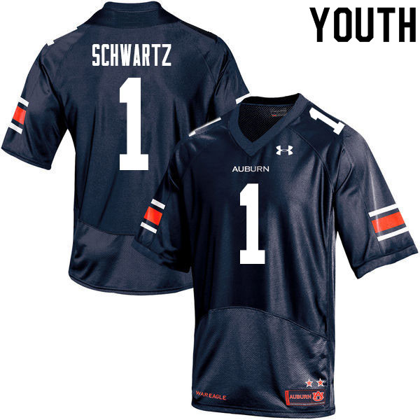 Youth #1 Anthony Schwartz Auburn Tigers College Football Jerseys Sale-Navy